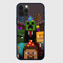 Чехол для iPhone 12 Pro Minecraft - characters - video game, цвет: 3D-черный