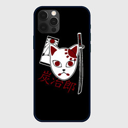 Чехол для iPhone 12 Pro Маска Танджиро, цвет: 3D-черный