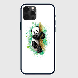 Чехол для iPhone 12 Pro Панда, цвет: 3D-черный