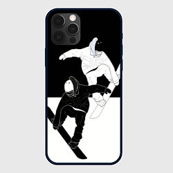 Чехол для iPhone 12 Pro Сноубордисты, цвет: 3D-черный