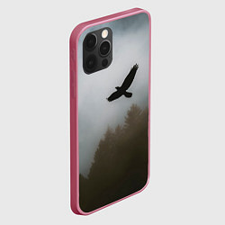 Чехол для iPhone 12 Pro Орёл над лесом, цвет: 3D-малиновый — фото 2