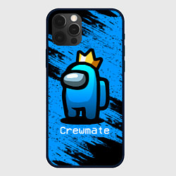 Чехол для iPhone 12 Pro AMONG US - Синий в Короне, цвет: 3D-черный