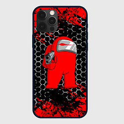 Чехол для iPhone 12 Pro Among Us Impostor Gun Red, цвет: 3D-черный