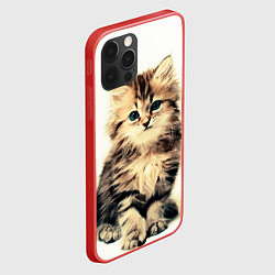 Чехол для iPhone 12 Pro Котёнок, цвет: 3D-красный — фото 2