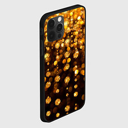Чехол для iPhone 12 Pro ЗОЛОТЫЕ БЛЕСТКИ, цвет: 3D-черный — фото 2