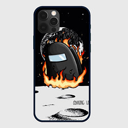 Чехол для iPhone 12 Pro Among Us fire, цвет: 3D-черный