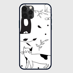 Чехол для iPhone 12 Pro Кис-Кис, цвет: 3D-черный