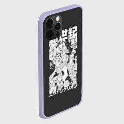 Чехол для iPhone 12 Pro Евангилион, цвет: 3D-светло-сиреневый — фото 2