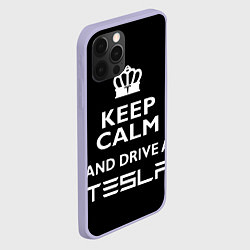 Чехол для iPhone 12 Pro Drive a Tesla!, цвет: 3D-светло-сиреневый — фото 2