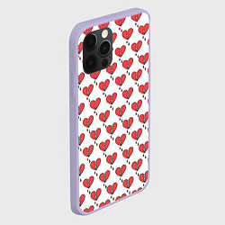 Чехол для iPhone 12 Pro Разбитое Сердце, цвет: 3D-светло-сиреневый — фото 2