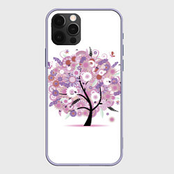 Чехол для iPhone 12 Pro Цветочное Дерево, цвет: 3D-светло-сиреневый