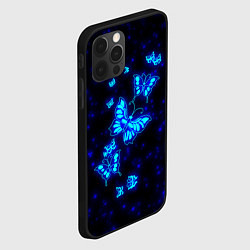 Чехол для iPhone 12 Pro Неоновые бабочки, цвет: 3D-черный — фото 2
