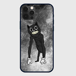 Чехол для iPhone 12 Pro Cartoon cat, цвет: 3D-черный