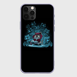 Чехол для iPhone 12 Pro Кот маг, цвет: 3D-светло-сиреневый