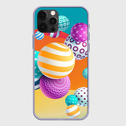 Чехол для iPhone 12 Pro Мячики, цвет: 3D-светло-сиреневый