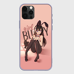 Чехол для iPhone 12 Pro Bunny Girl, цвет: 3D-светло-сиреневый