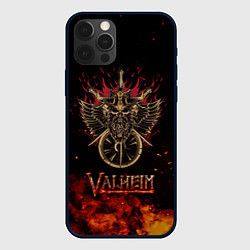 Чехол для iPhone 12 Pro Valheim символ черепа, цвет: 3D-черный