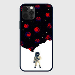 Чехол для iPhone 12 Pro Мысли космонавта про космос, цвет: 3D-черный