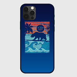 Чехол для iPhone 12 Pro Медведь на серфинге, цвет: 3D-черный