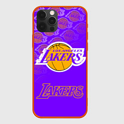 Чехол для iPhone 12 Pro LOS ANGELES LAKERS ЛЕЙКЕРС, цвет: 3D-красный