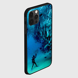 Чехол для iPhone 12 Pro Фото дайвинг, цвет: 3D-черный — фото 2
