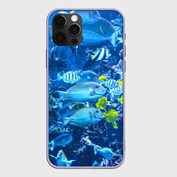 Чехол для iPhone 12 Pro Коралловые рыбки, цвет: 3D-светло-сиреневый