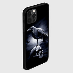 Чехол для iPhone 12 Pro ЧЕРЕП И ВОРОН, цвет: 3D-черный — фото 2