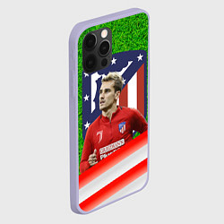 Чехол для iPhone 12 Pro Антуан Гризманн Antoine Griezmann спина Z, цвет: 3D-светло-сиреневый — фото 2