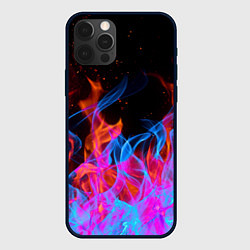 Чехол для iPhone 12 Pro ТРИ ОГНЯ FIRE СИНИЙ ОГОНЬ, цвет: 3D-черный