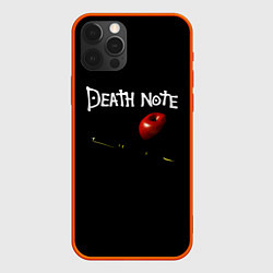 Чехол для iPhone 12 Pro Death Note яблоко и ручка, цвет: 3D-красный