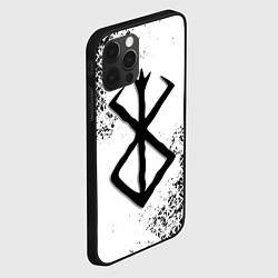 Чехол для iPhone 12 Pro БЕРСЕРК logo чб, цвет: 3D-черный — фото 2