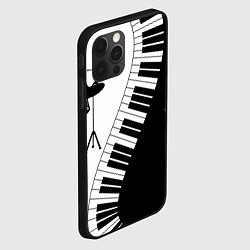 Чехол для iPhone 12 Pro Черно Белое пианино, цвет: 3D-черный — фото 2