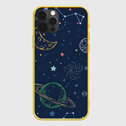 Чехол для iPhone 12 Pro Космическая одиссея, цвет: 3D-желтый
