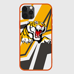 Чехол для iPhone 12 Pro Тигр, цвет: 3D-красный