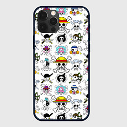 Чехол для iPhone 12 Pro Веселые Роджеры пиратов Соломенной Шляпы, цвет: 3D-черный
