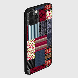 Чехол для iPhone 12 Pro Деревенский стиль Пэчворк, цвет: 3D-черный — фото 2