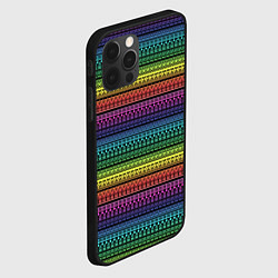 Чехол для iPhone 12 Pro Этнический радужный орнамент, цвет: 3D-черный — фото 2