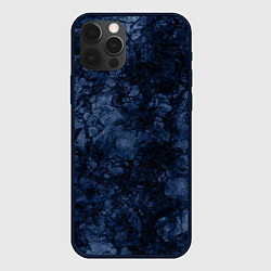Чехол для iPhone 12 Pro Темно-синяя текстура камня, цвет: 3D-черный