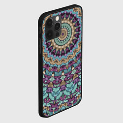 Чехол для iPhone 12 Pro Сиренево-голубой калейдоскоп, цвет: 3D-черный — фото 2