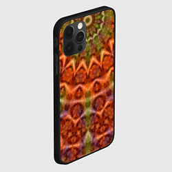 Чехол для iPhone 12 Pro Оранжево-оливковый калейдоскоп, цвет: 3D-черный — фото 2