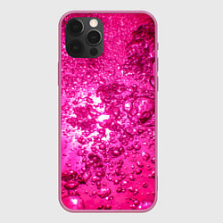 Чехол для iPhone 12 Pro Розовые Пузырьки, цвет: 3D-малиновый