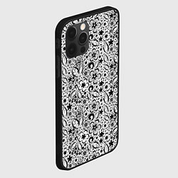 Чехол для iPhone 12 Pro Черное кружево цветочное, цвет: 3D-черный — фото 2