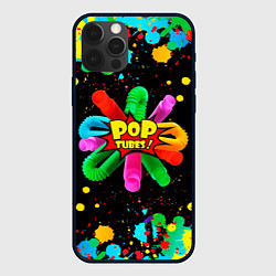 Чехол для iPhone 12 Pro Pop Tubes, поп трубка pop it, цвет: 3D-черный