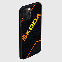 Чехол для iPhone 12 Pro Skoda Gold Шкода, цвет: 3D-черный — фото 2