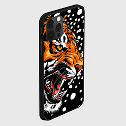 Чехол для iPhone 12 Pro Амурский тигр и снегопад, цвет: 3D-черный — фото 2