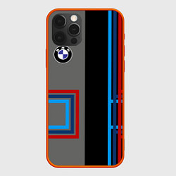 Чехол для iPhone 12 Pro Автомобиль BMW БМВ, цвет: 3D-красный