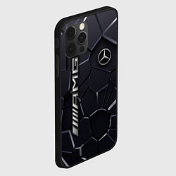 Чехол для iPhone 12 Pro Mercedes AMG 3D плиты, цвет: 3D-черный — фото 2