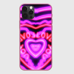 Чехол для iPhone 12 Pro Lover love, цвет: 3D-малиновый