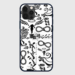 Чехол для iPhone 12 Pro ТОКИЙСКИЕ МСТИТЕЛИ ЛОГОБОМБИНГ, цвет: 3D-черный