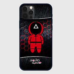 Чехол для iPhone 12 Pro Игра в кальмара 3D Black Red, цвет: 3D-черный